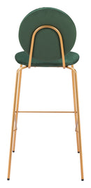 Zuo Modern Odessa Barstool in Green & Gold