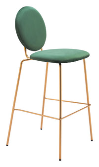 Zuo Modern Odessa Barstool in Green & Gold
