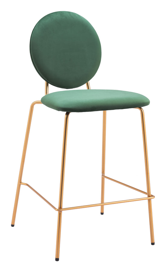 Zuo Modern Odessa Counter Stool in Green & Gold