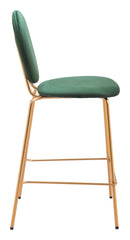 Zuo Modern Odessa Counter Stool in Green & Gold