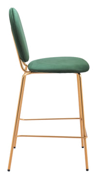 Zuo Modern Odessa Counter Stool in Green & Gold
