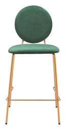 Zuo Modern Odessa Counter Stool in Green & Gold