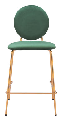 Zuo Modern Odessa Counter Stool in Green & Gold