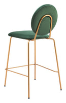 Zuo Modern Odessa Counter Stool in Green & Gold