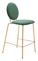 Zuo Modern Odessa Counter Stool in Green & Gold
