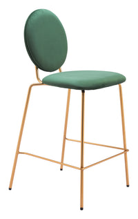 Zuo Modern Odessa Counter Stool in Green & Gold