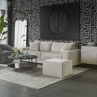 Sunpan Kourtney Swivel Lounge Chair Zenith Beige / Graphite Grey