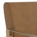 Sunpan Earl Dining Armchair in Ash Grey - Brentwood Charcoal / Natural - Pecan Leather