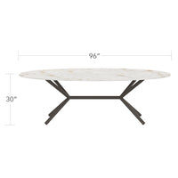 DecoScapes Oliver Oval Rimless Porcelain Dining Table