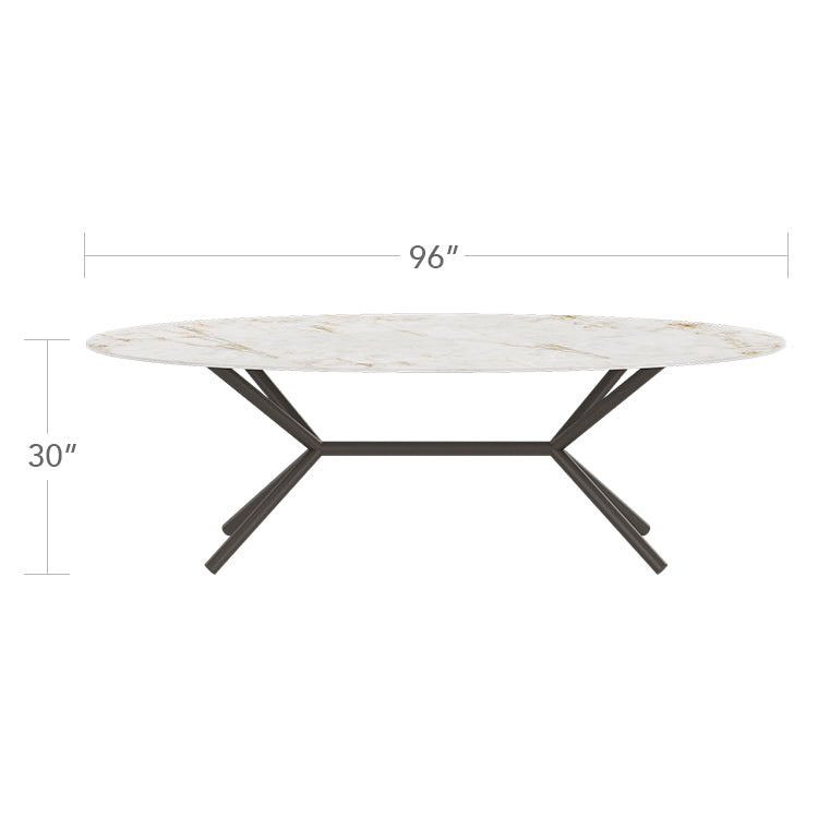 DecoScapes Oliver Oval Rimless Porcelain Dining Table