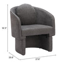 Zuo Modern Olya Accent Chair Truffle in Gray