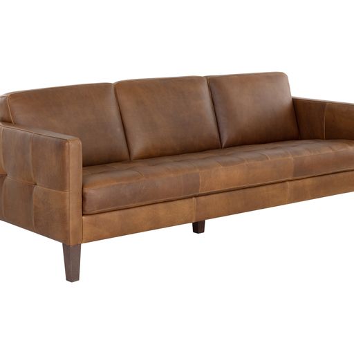 Sunpan Karmelo Sofa Cognac / Vintage Charcoal Leather