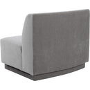 Sunpan Jaclyn Modular Armless Chair in Danny Dusty Blue / Egypt Light Grey-Danny Medium Grey