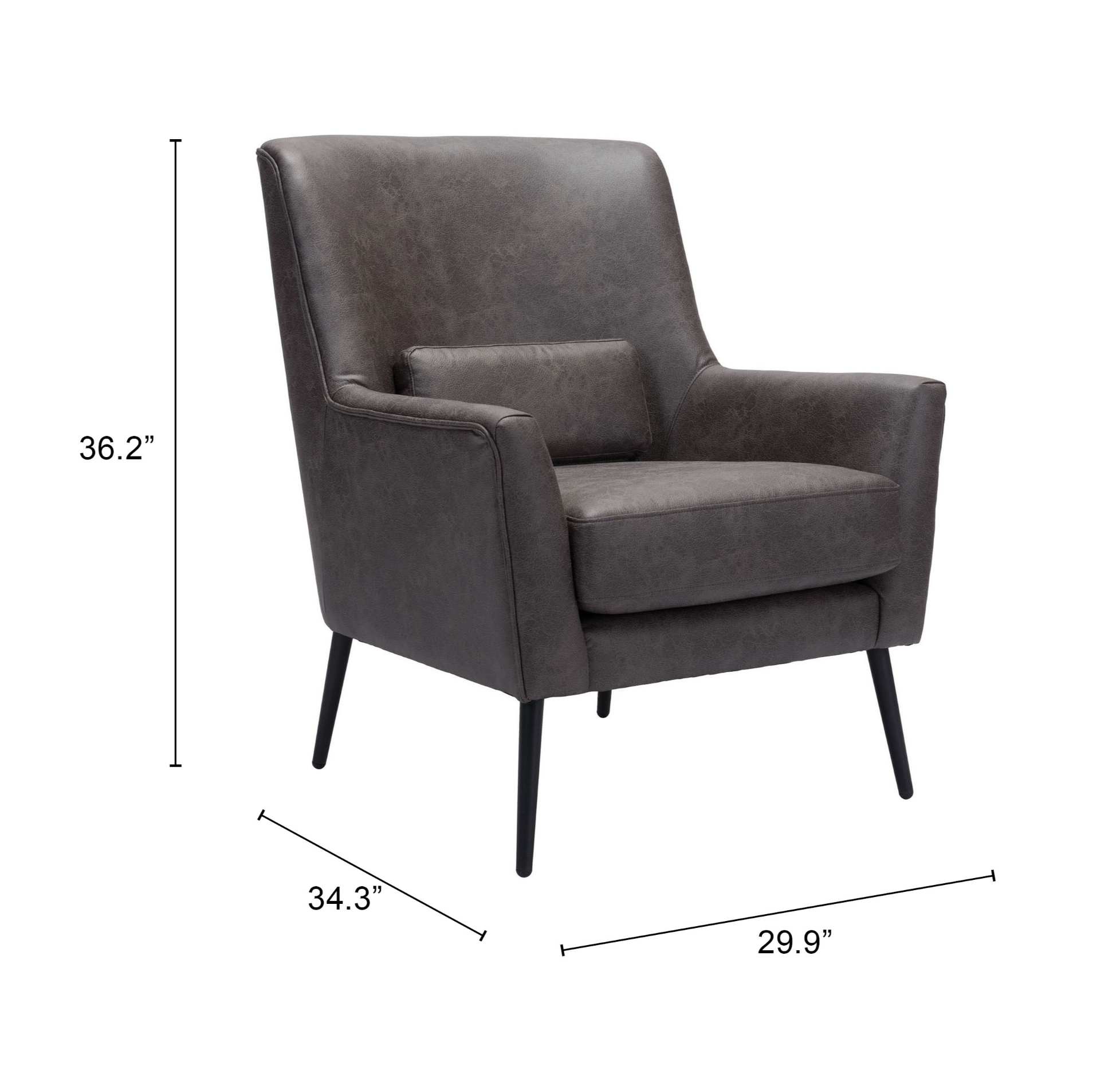 Zuo Modern Ontario Accent Chair Vintage in Brown/Black/Gray