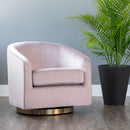 Sunpan Hazel Swivel Lounge Chair in Gold - Belfast Heather Grey / Black Sky / Blush Sky / Burgundy Sky / Deep Green Sky / Navy Blue Sky / Dark-Bronze Gold Sky