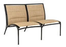 Woodard Orion Padded Sling Armless Love Seat, Aged Teak, Augustine Alloy (Grade A), Grade A Fabric, Garden Chairs, Loveseat, Orion, Aluminum, Loveseats, Curved, Outdoor