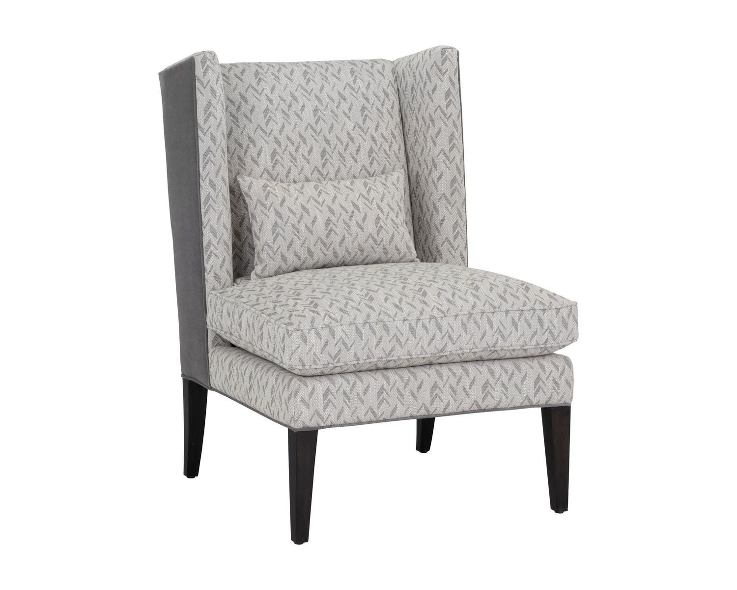 Sunpan Kenzo Lounge Chair Chevron Grey-Antonio Charcoal / Fuego Navy-Abbington Navy