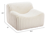 Zuo Modern Osterbro Accent Chair in Cream