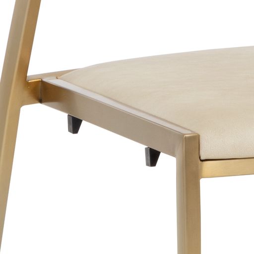 Sunpan Odilia Stackable Dining Chair Bravo Cream / Bravo Portabella - Set of Two