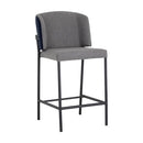 Sunpan Pearce Counterstool Dark Grey-Abbington Navy / Light Grey-Bravo Cognac