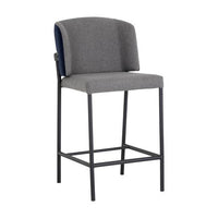 Sunpan Pearce Counterstool Dark Grey-Abbington Navy / Light Grey-Bravo Cognac