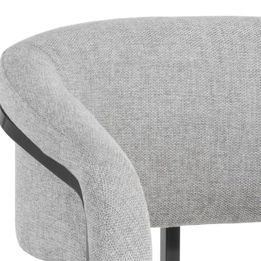 Sunpan Marris Dining Armchair Gold-Danny Teal / Gunmetal-Belfast Heather Grey