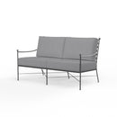 Sunset West Provence Wrought Iron Loveseat with Cushion