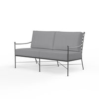 Sunset West Provence Wrought Iron Loveseat with Cushion