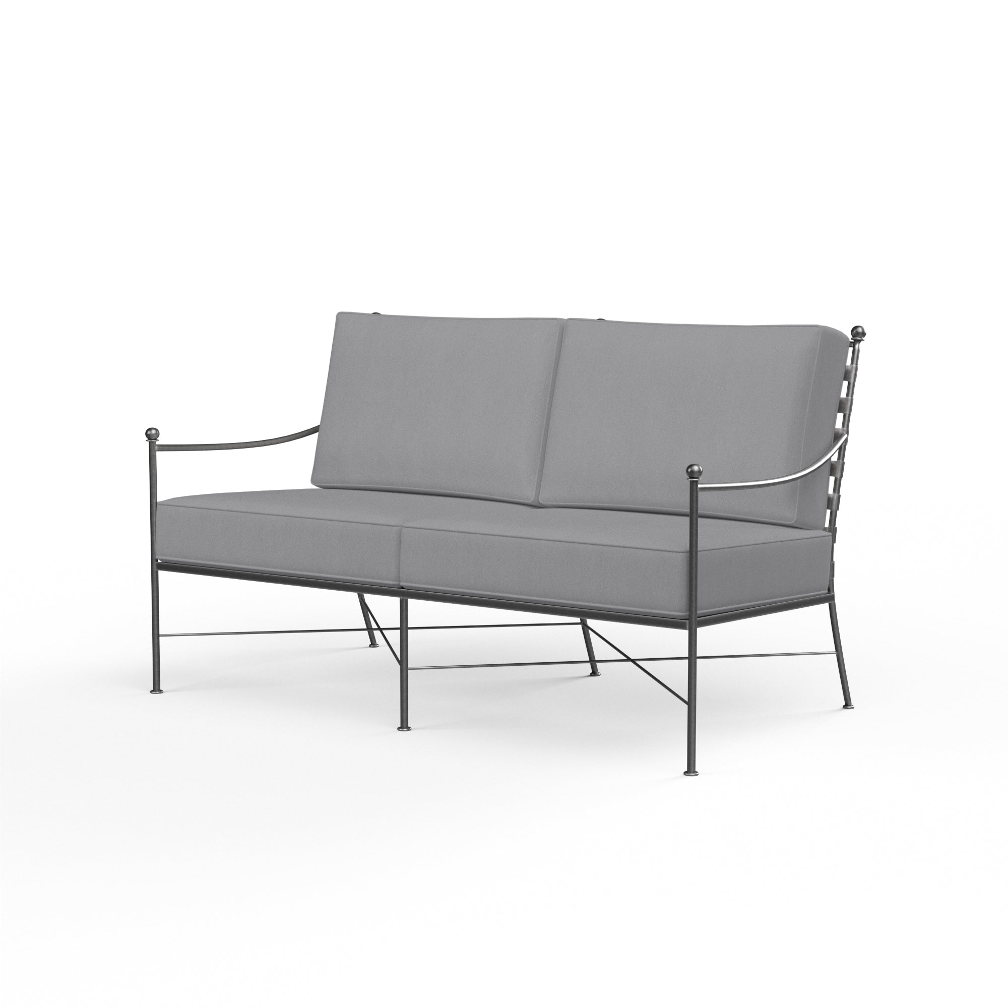 Sunset West Provence Wrought Iron Loveseat with Cushion