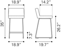 Zuo Modern Pago Counter Stool in Brown