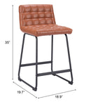 Zuo Modern Pago Counter Stool in Brown