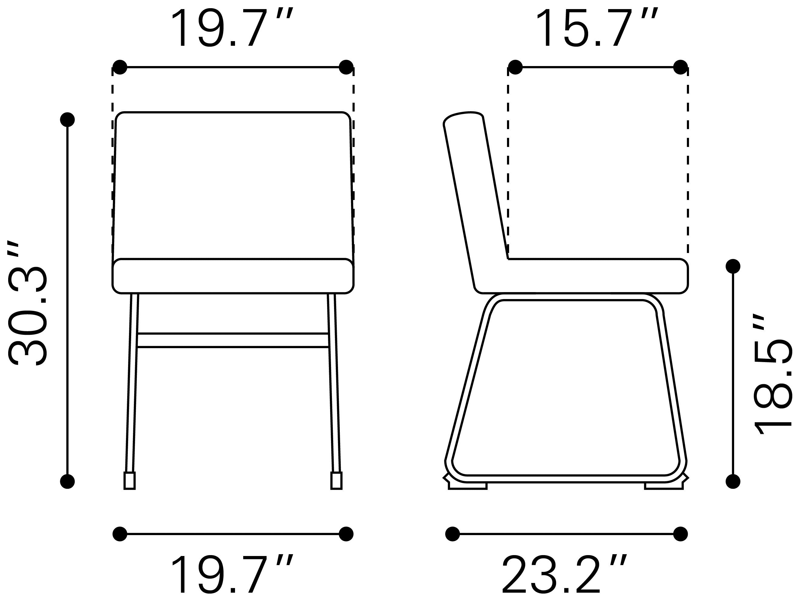 Zuo Modern Pago Dining Chair in Brown