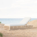 Azzurro Living Paloma Lounge Chair With Matte White Aluminum Frame And Almond All-Weather Wicker