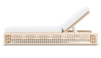 Azzurro Living Paloma Lounge Chair With Matte White Aluminum Frame And Almond All-Weather Wicker
