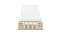 Azzurro Living Paloma Lounge Chair With Matte White Aluminum Frame And Almond All-Weather Wicker