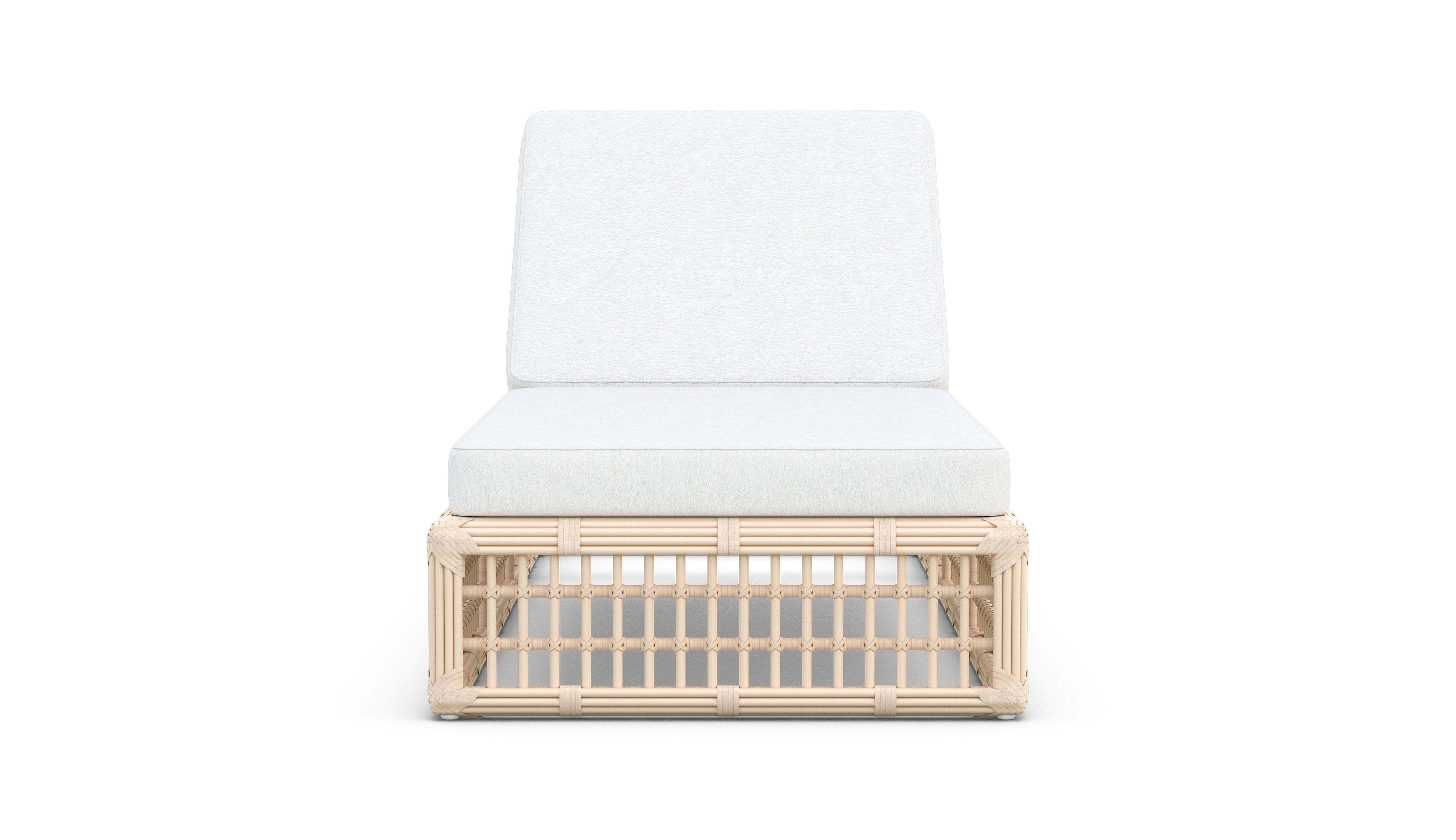 Azzurro Living Paloma Lounge Chair With Matte White Aluminum Frame And Almond All-Weather Wicker