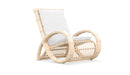 Azzurro Living Paloma Club Chair In Matte White Aluminum Frame And Almond All-Weather Wicker
