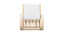 Azzurro Living Paloma Club Chair In Matte White Aluminum Frame And Almond All-Weather Wicker