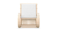 Azzurro Living Paloma Club Chair In Matte White Aluminum Frame And Almond All-Weather Wicker