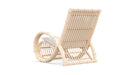 Azzurro Living Paloma Club Chair In Matte White Aluminum Frame And Almond All-Weather Wicker