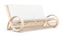 Azzurro Living Paloma 3 Seat Sofa In Matte White Aluminum Frame and Almond All-Weather Wicker