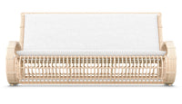 Azzurro Living Paloma 3 Seat Sofa In Matte White Aluminum Frame and Almond All-Weather Wicker
