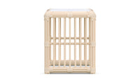 Azzurro Living Paloma Side Table With Matte White Aluminum Frame And Almond All-Weather Wicker