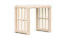 Azzurro Living Paloma Side Table With Matte White Aluminum Frame And Almond All-Weather Wicker