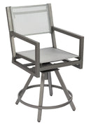 Woodard Palm Coast Sling Swivel Counter Stool With Arms
