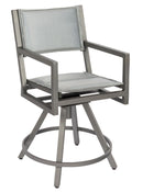 Woodard Palm Coast Padded Sling Swivel Counter Stool With Arms