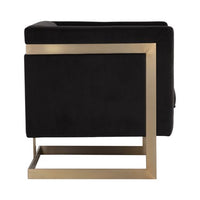 Sunpan Yvette Armchair Gold in Abbington Charred Brown /  Chacha Grey / Meg Olive