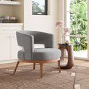 Zuo Modern Penryn Accent Chair in Slate Gray/Beige, Slate Gray, Accent Chairs, Polyurethane, Steel, Curved, 4 Legs, Indoor