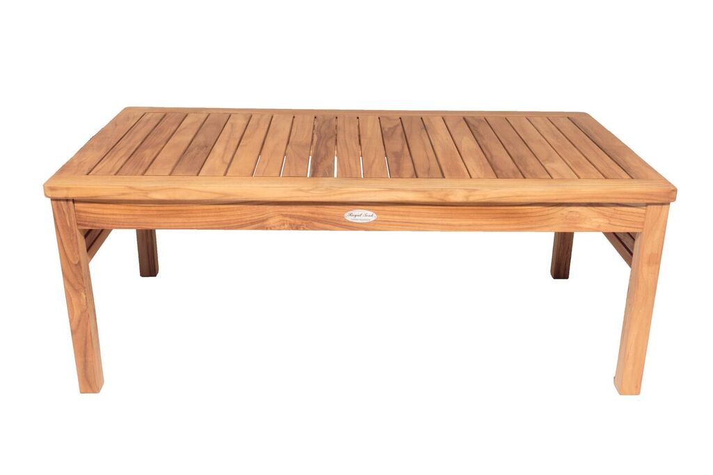 Royal Teak Coastal Wooden Set with 2-Seat Loveseat and Two Club Chairs or Miami Side Table and Miami Coffee Table