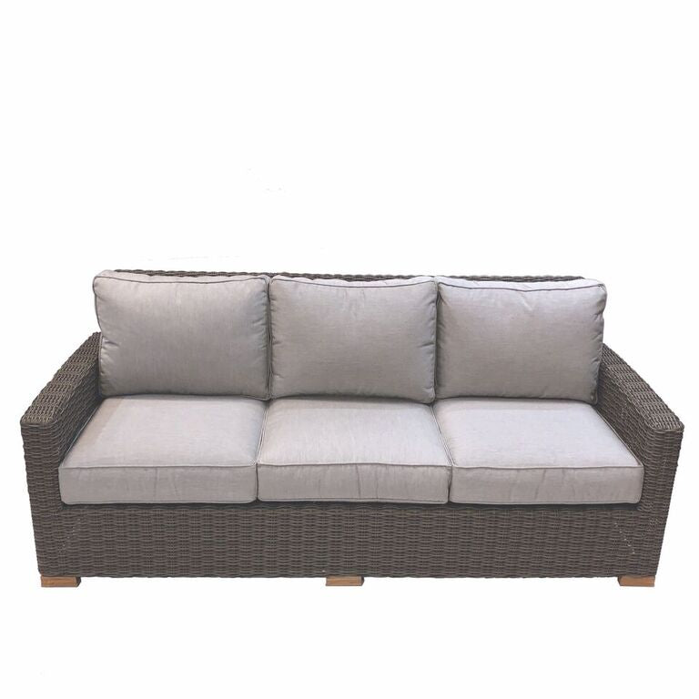 Royal Teak Sanibel Wicker Deep Seating Set with Two Club Chair or Sofa or Ottoman or Coffee Table and Side Table